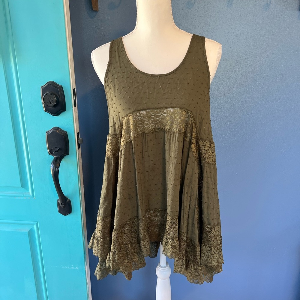 Elegant Olive Green Sleeveless Top